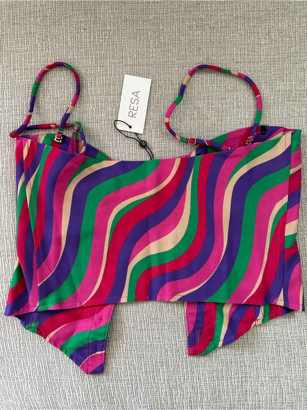 Resa Multicolor Striped Bustier Crop Top - Picture 2 of 3